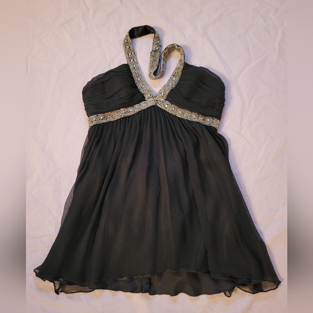 Express Black Camisole with Silver Beading